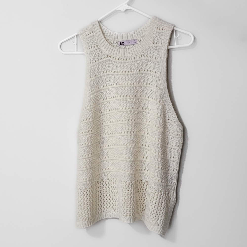 SO Cream Crochet Sleeveless Top Size XL NWOT